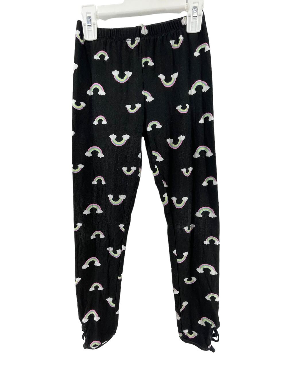 One Step Up Girls Black Rainbow Graphic Leggings Youth Size Medium 10/12